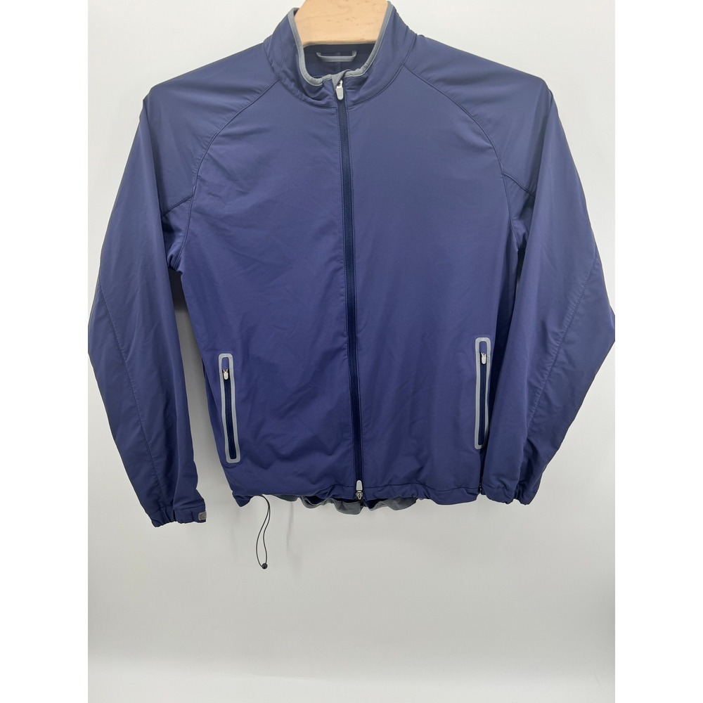 Peter Millar Crown Sport Mens Blue Full Zip Windbreaker Golf Jacket Size M